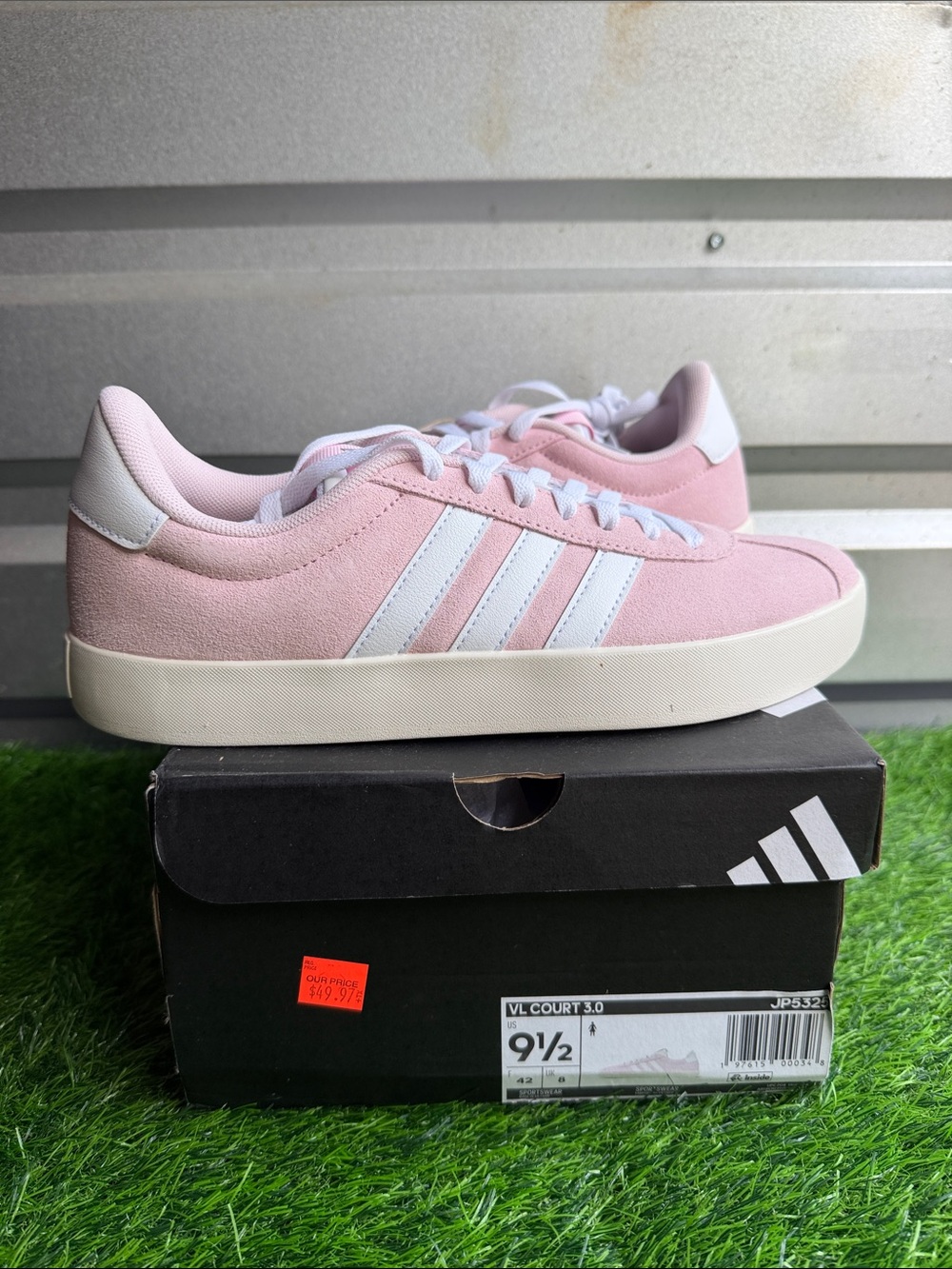adidas Pink and White Women's Sneakers VL Court Style